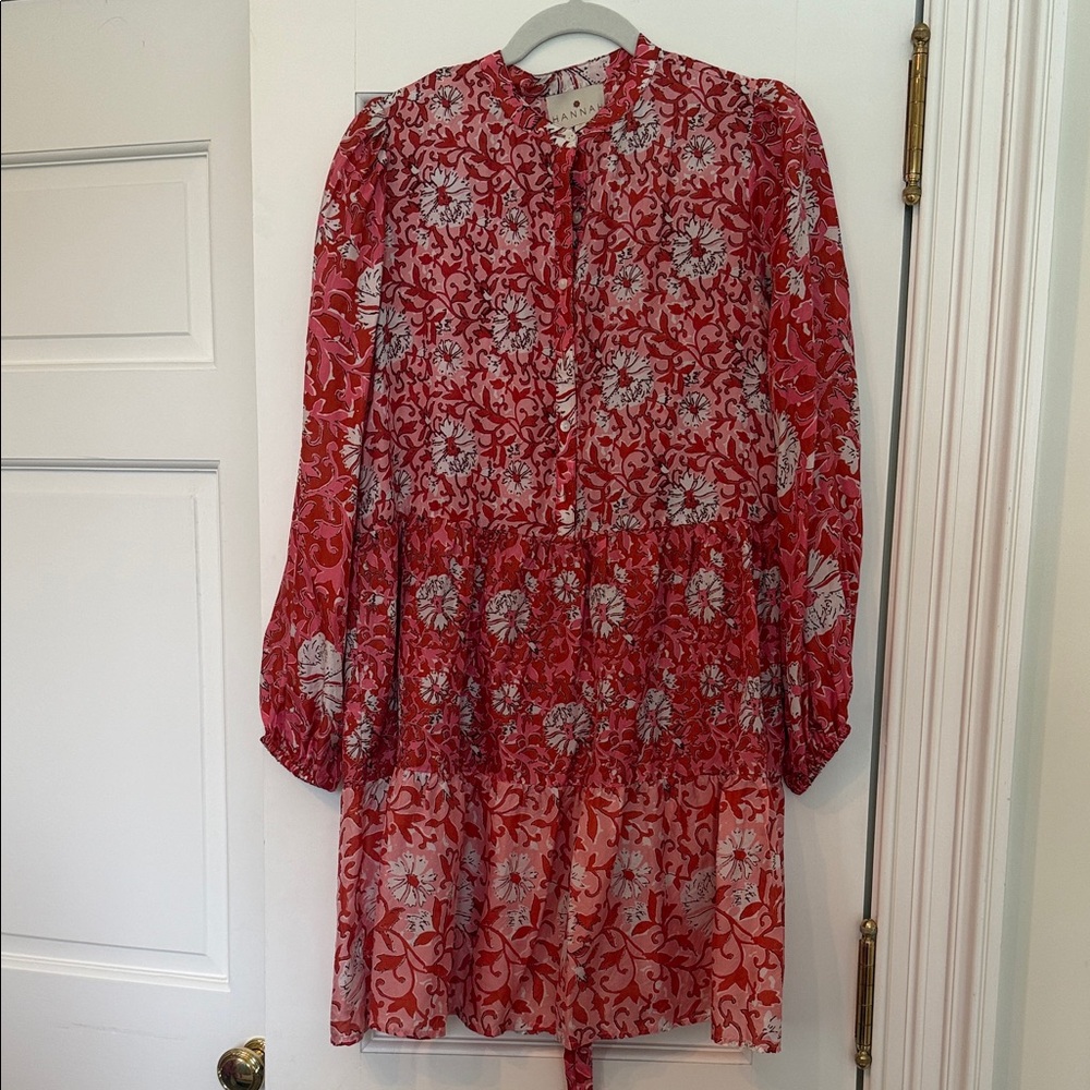 Hannah Red and White Floral Dress